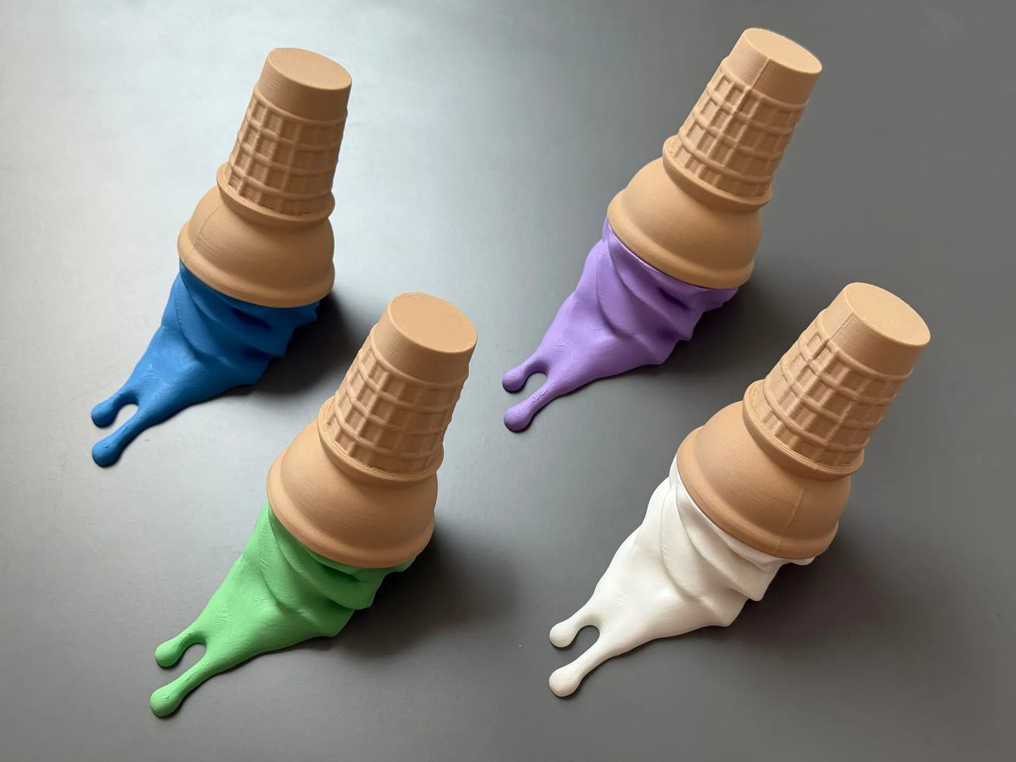 Melting Ice Cream Wall Hook | Fridge Magnet | 3D Printed Home Decor | Colourful Hook Set