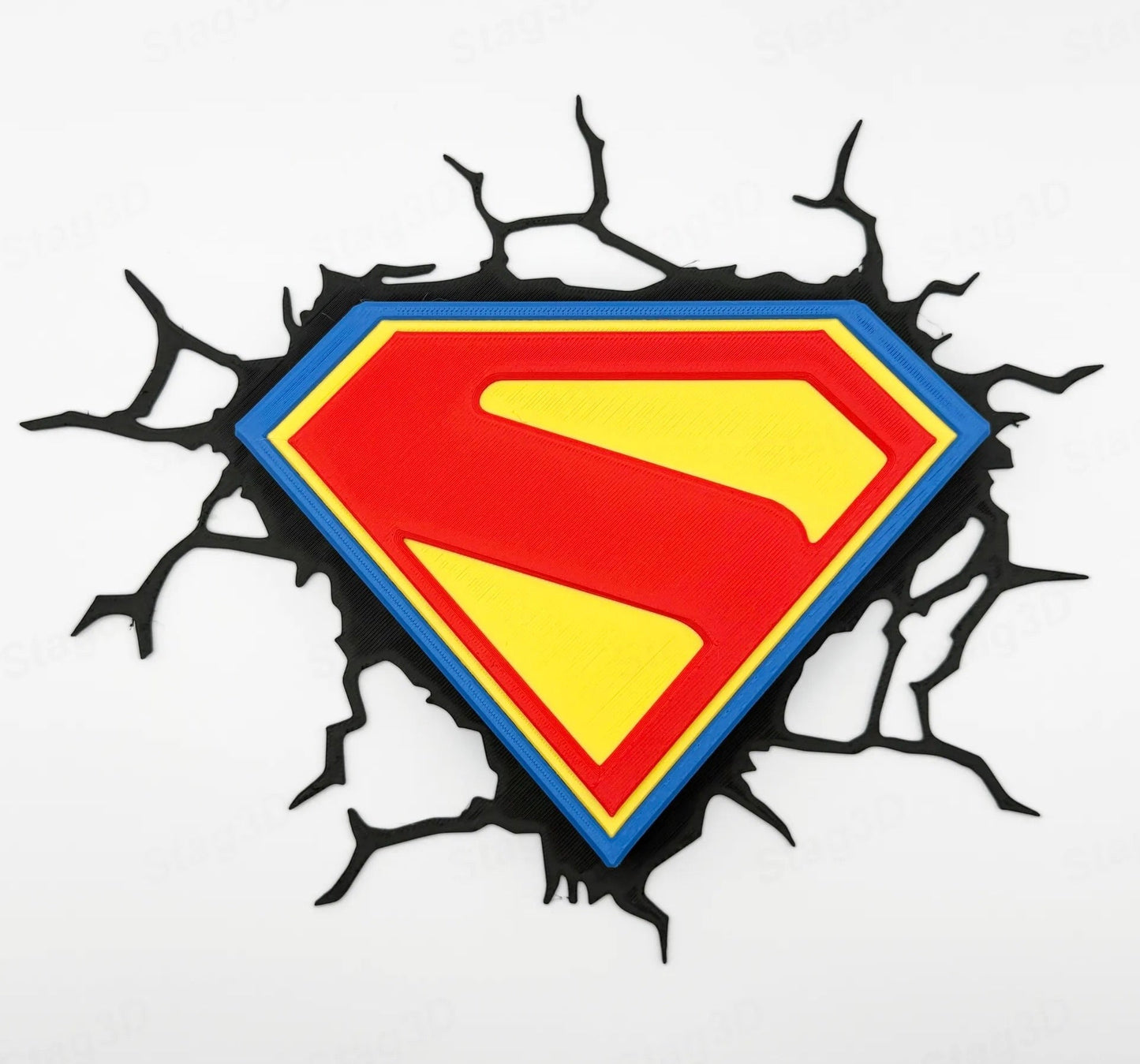 Superman Wall Decor | 3D Wall Art | Superhero Room Decor | Man Of Steel Wall Mount | Magnetic Mount | Screw Mount