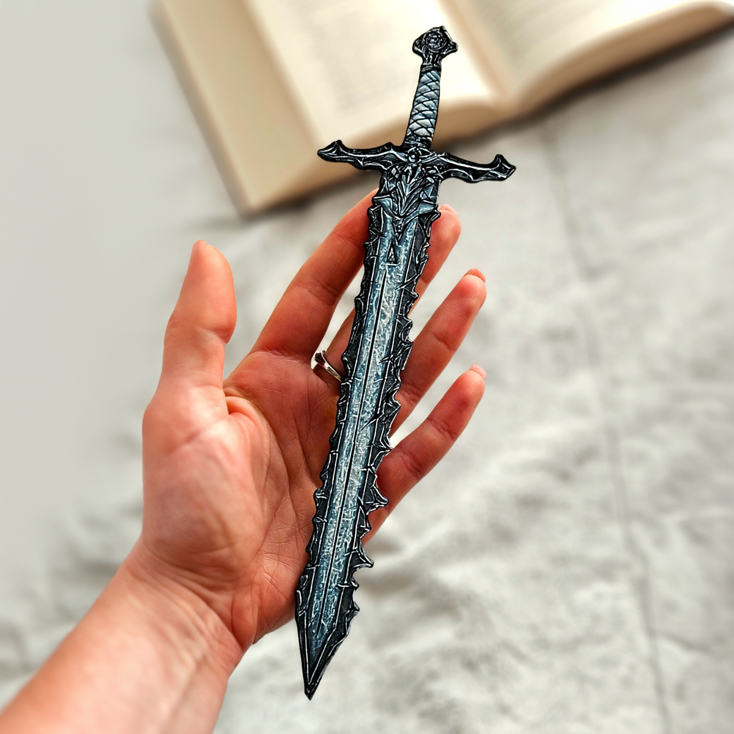 Nightfang Sword Bookmark | 3D Printed Fantasy Blade | Gothic Book Mark for Readers & Gamers