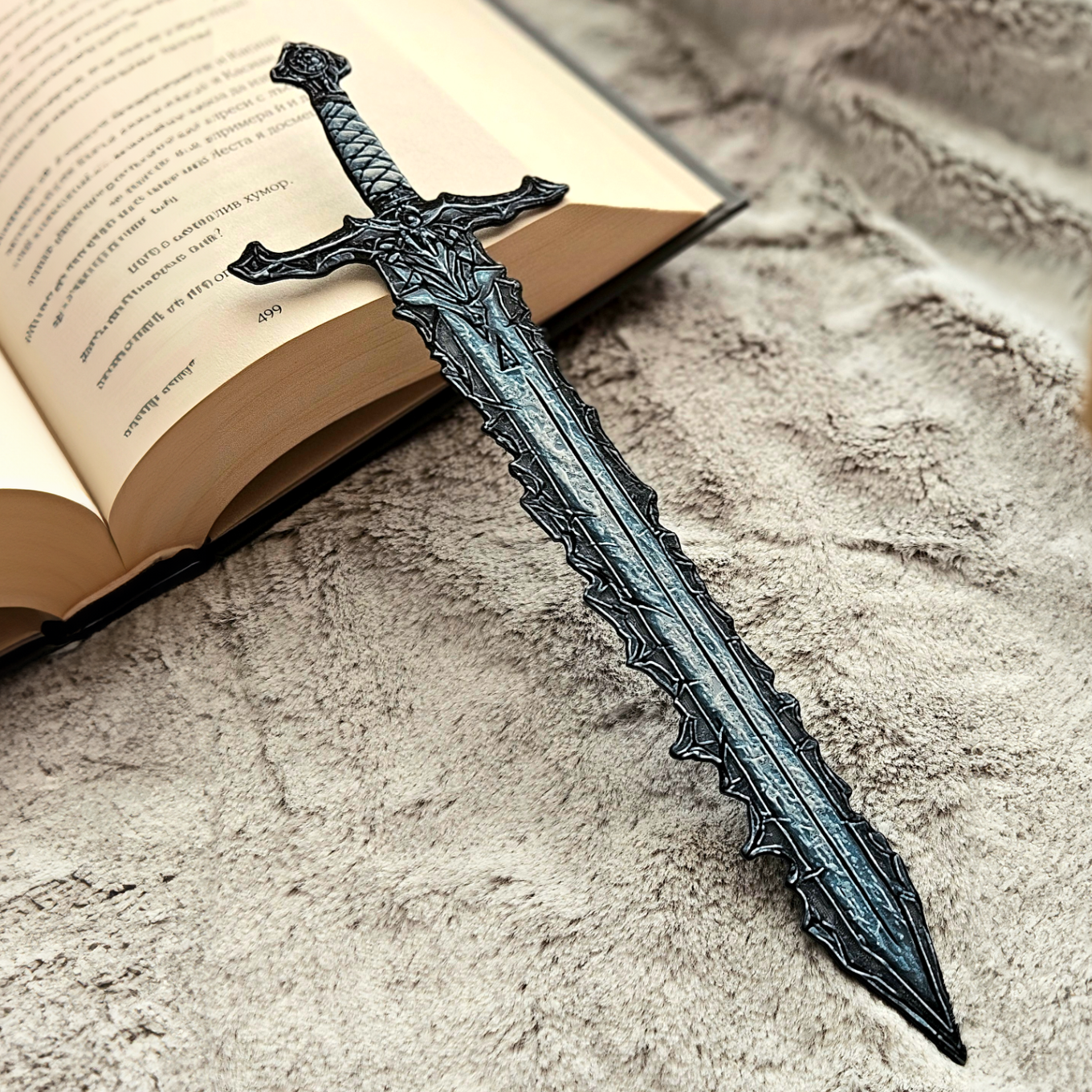 Nightfang Sword Bookmark | 3D Printed Fantasy Blade | Gothic Book Mark for Readers & Gamers