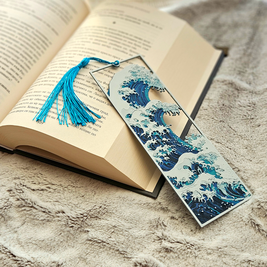The Great Wave Bookmark | Japanese Art Book Mark | 3D Printed Gift for Readers