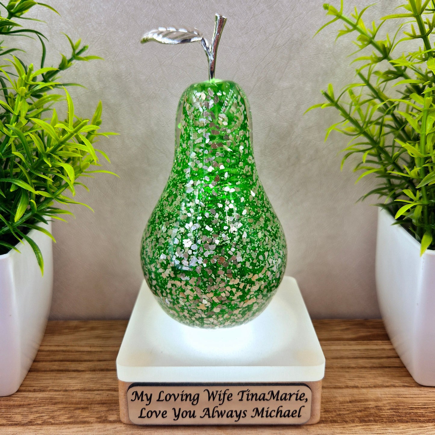Memorial Ashes In Glass Apple (gold speckle)