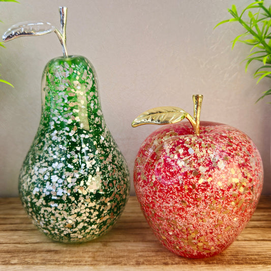 Memorial Ashes In Glass Apple (gold speckle)