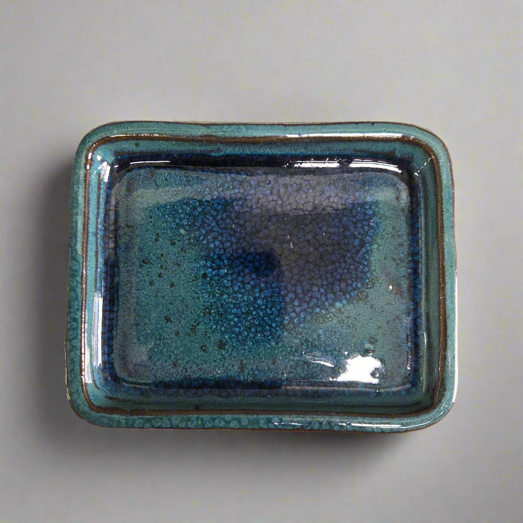 12cm Glazed Drip Tray | Rectangle | Light Blue