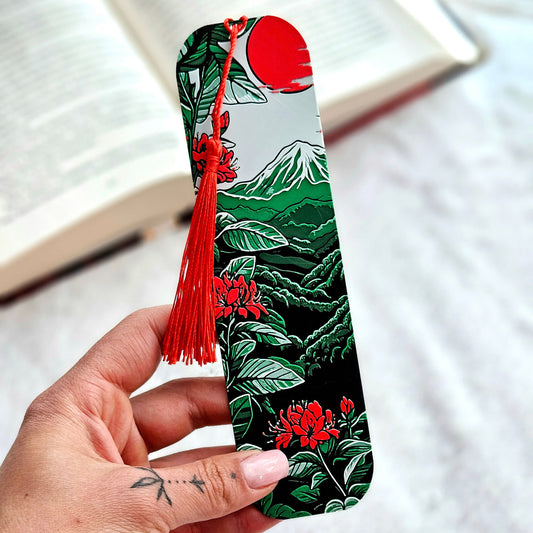Blossoms of Fuji Bookmark | Japanese Mount Fuji & Cherry Blossom Book Mark | 3D Printed Gift