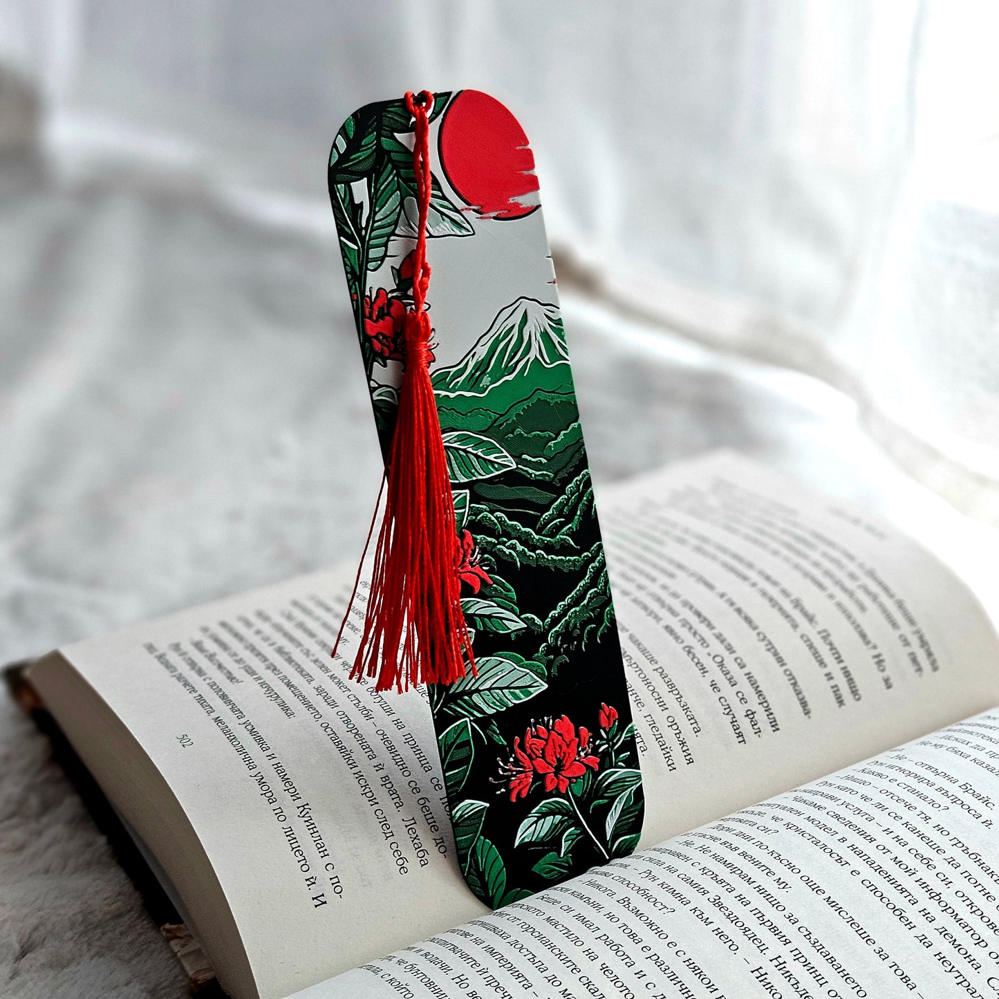 Blossoms of Fuji Bookmark | Japanese Mount Fuji & Cherry Blossom Book Mark | 3D Printed Gift