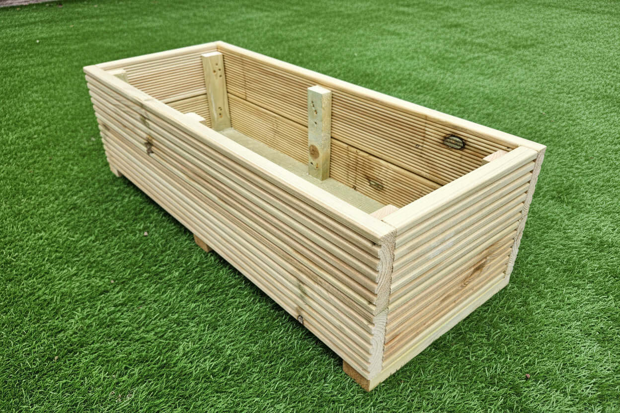 40cm garden wooden decking planter