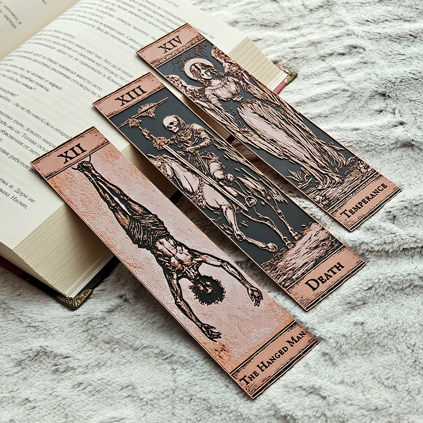 Gothic Tarot Bookmarks Set #5 | Major Arcana | The Hanged Man, Death & Temperance
