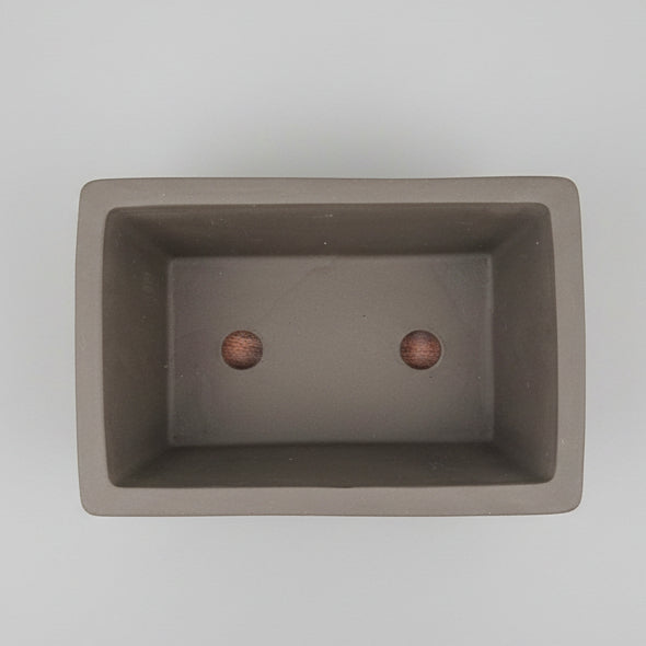 25cm Painted Unglazed Bonsai Pot | Rectangle | 25cm x 17cm x 10cm | Brown