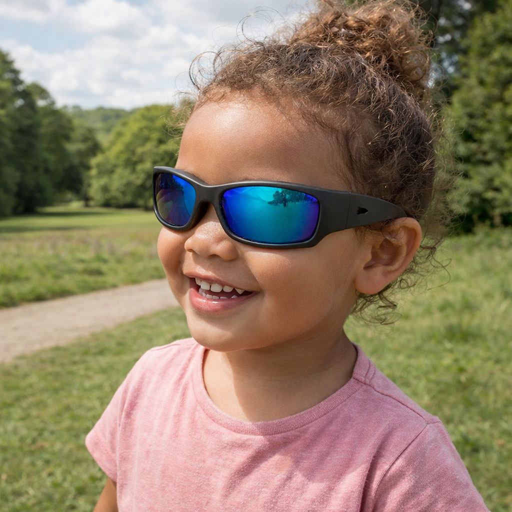 Black Charcoal Toddler Sunglasses | REVO Lens | Snug Fit | 1-2 Years