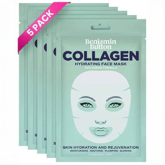 Collagen Hydrating Face Mask - Marine Collagen Sheet Mask - 5 Pack