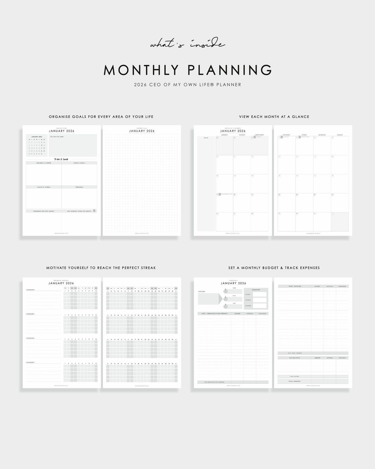 2026 Daily Life Planner • CEO of My Own Life® • Dot Luxe