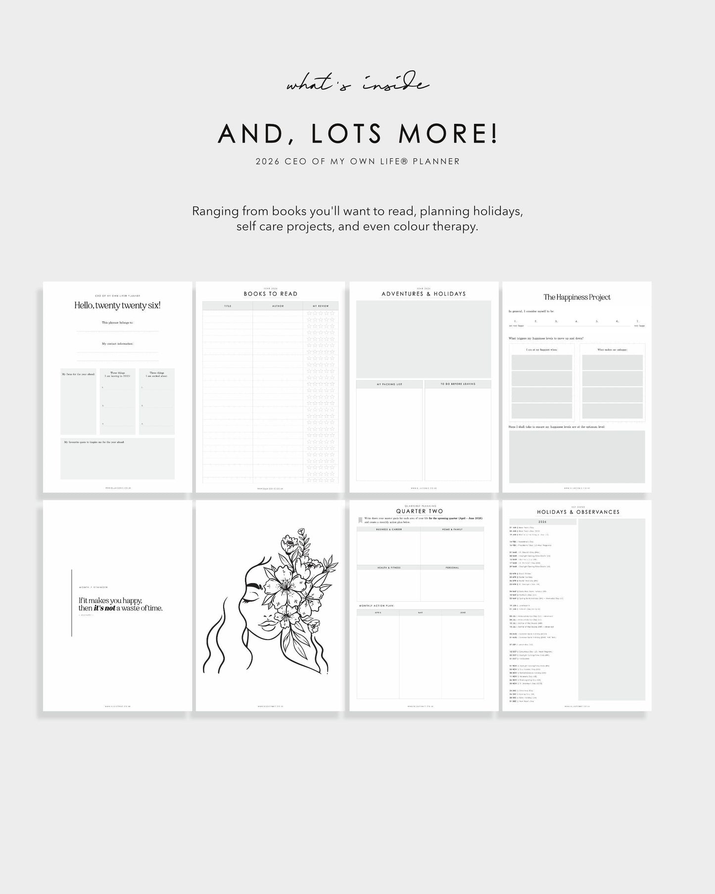 2026 Daily Life Planner • CEO of My Own Life® • Rouge