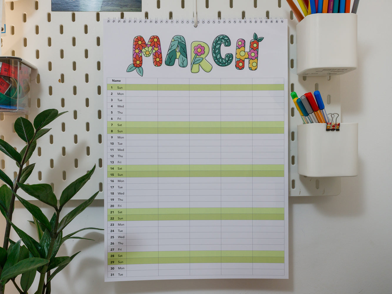 2026 Colourful A3 Family Planner