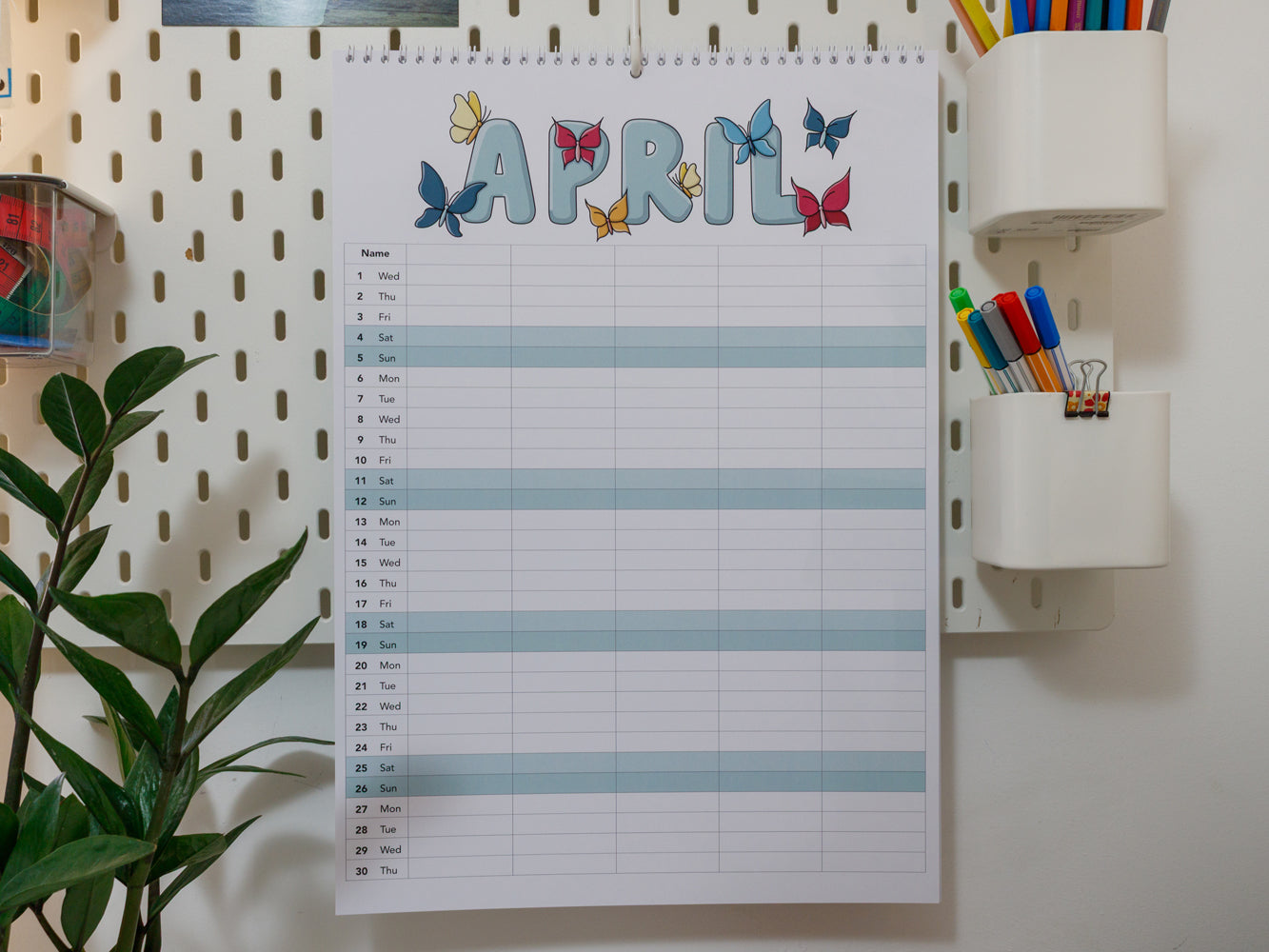 2026 Colourful A3 Family Planner