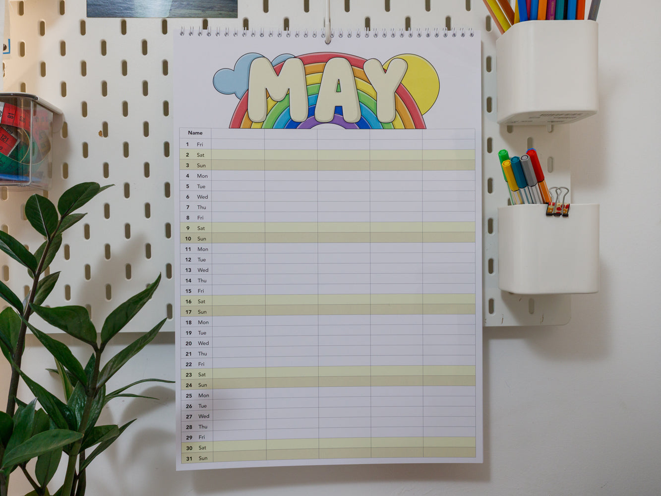 2026 Colourful A3 Family Planner