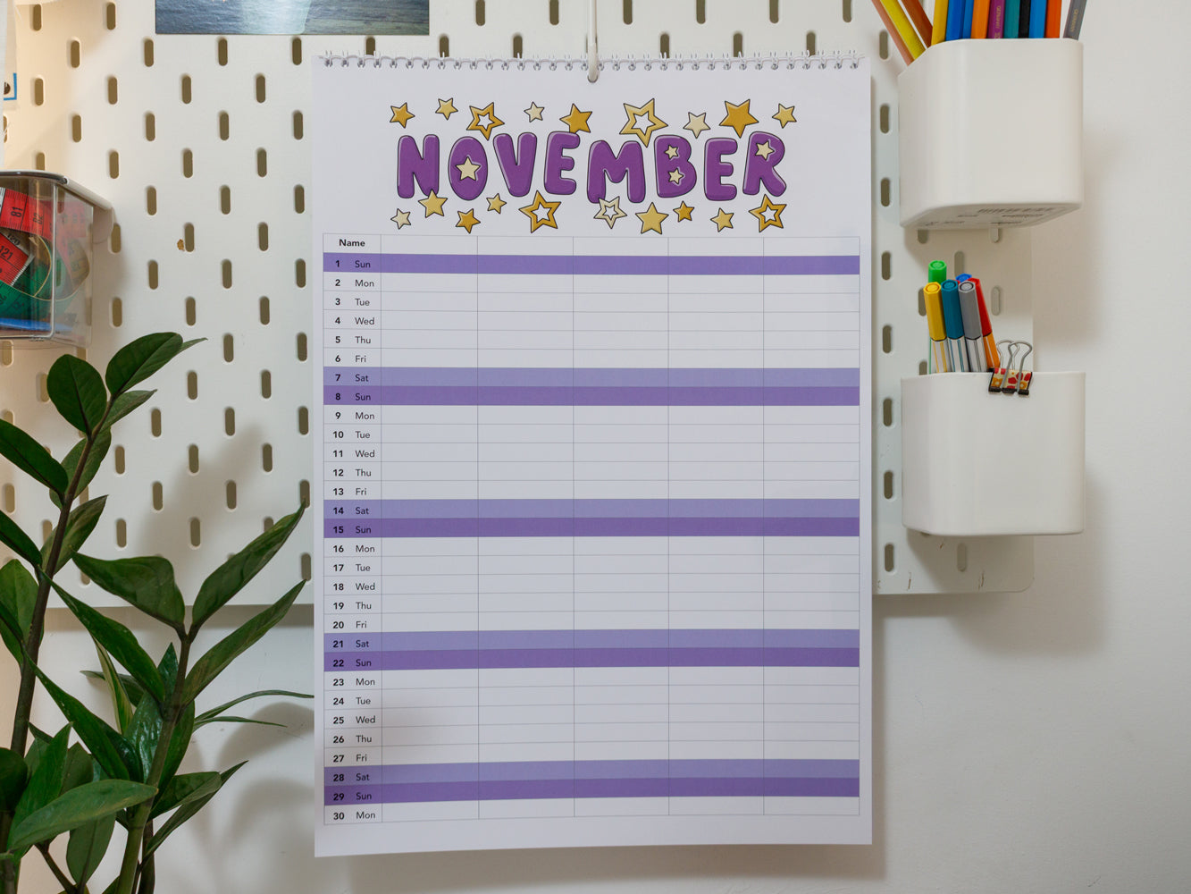 2026 Colourful A3 Family Planner