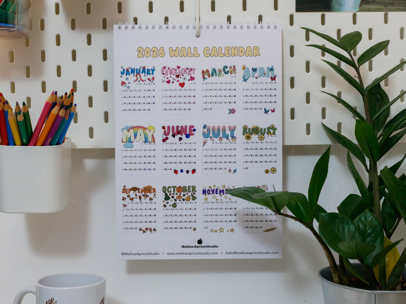 2026 Colourful Wall Calendar