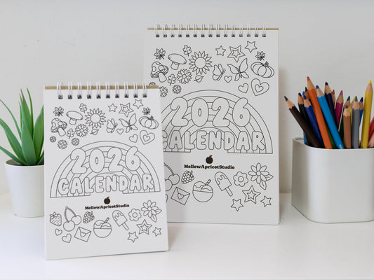 2026 Colouring Desk Calendar with Journal Prompts