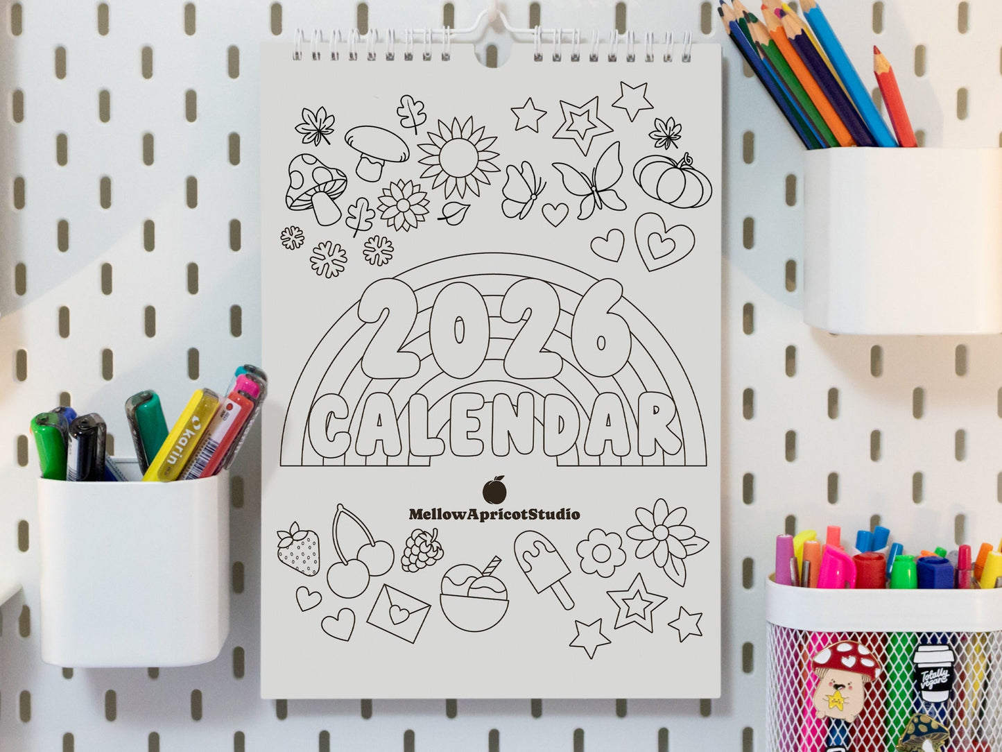 2026 Colouring Wall Calendar with Journal Prompts
