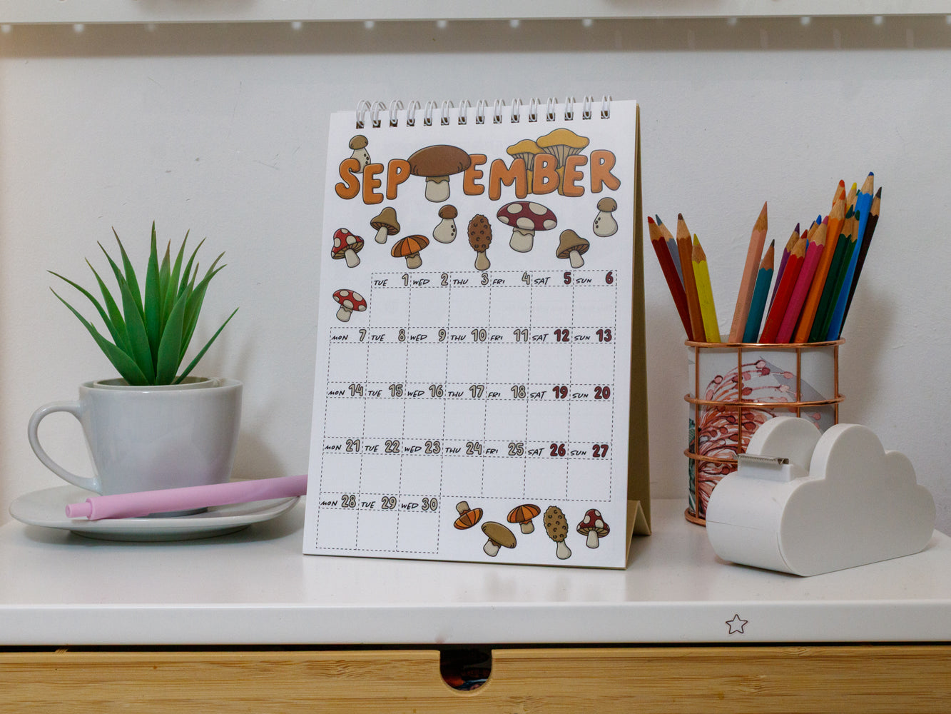 2026 Colourful Desk Calendar with Journal Prompts