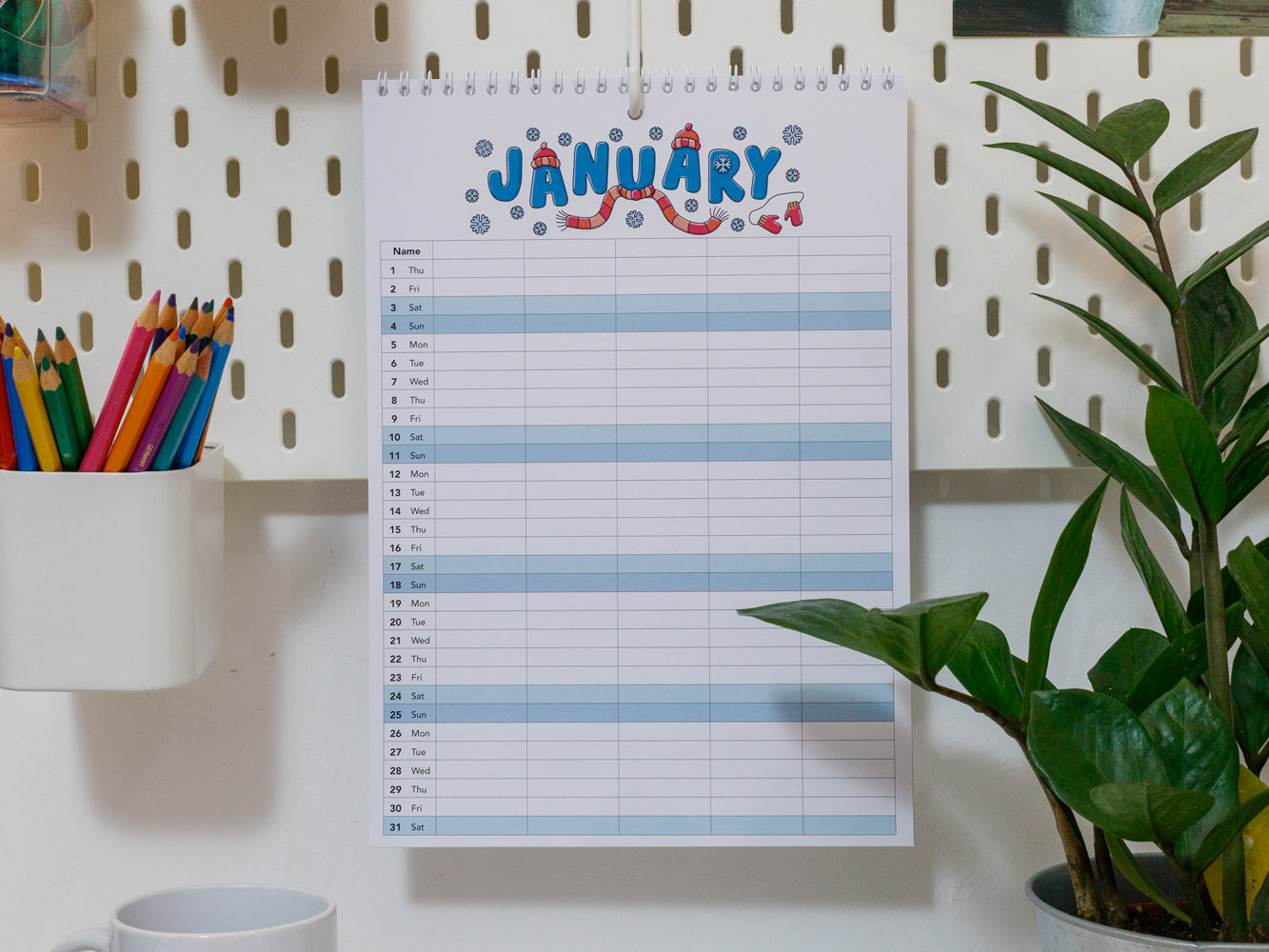 2026 Colourful A4 Family Planner