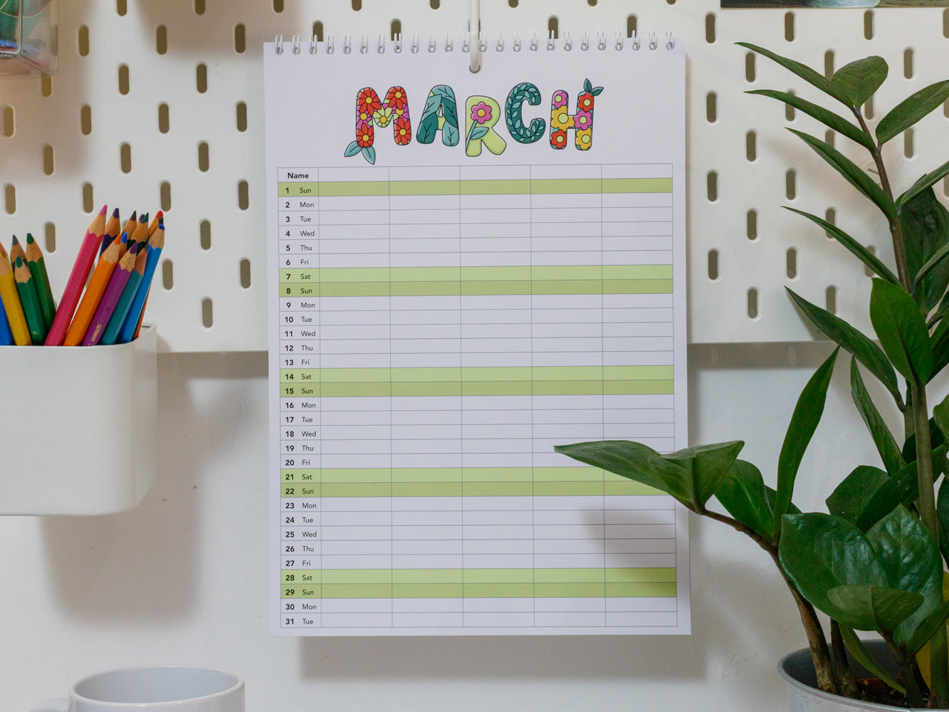 2026 Colourful A4 Family Planner