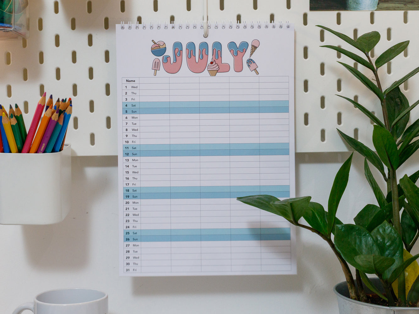 2026 Colourful A4 Family Planner