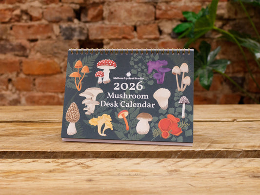 2026 Mushroom Desk Calendar
