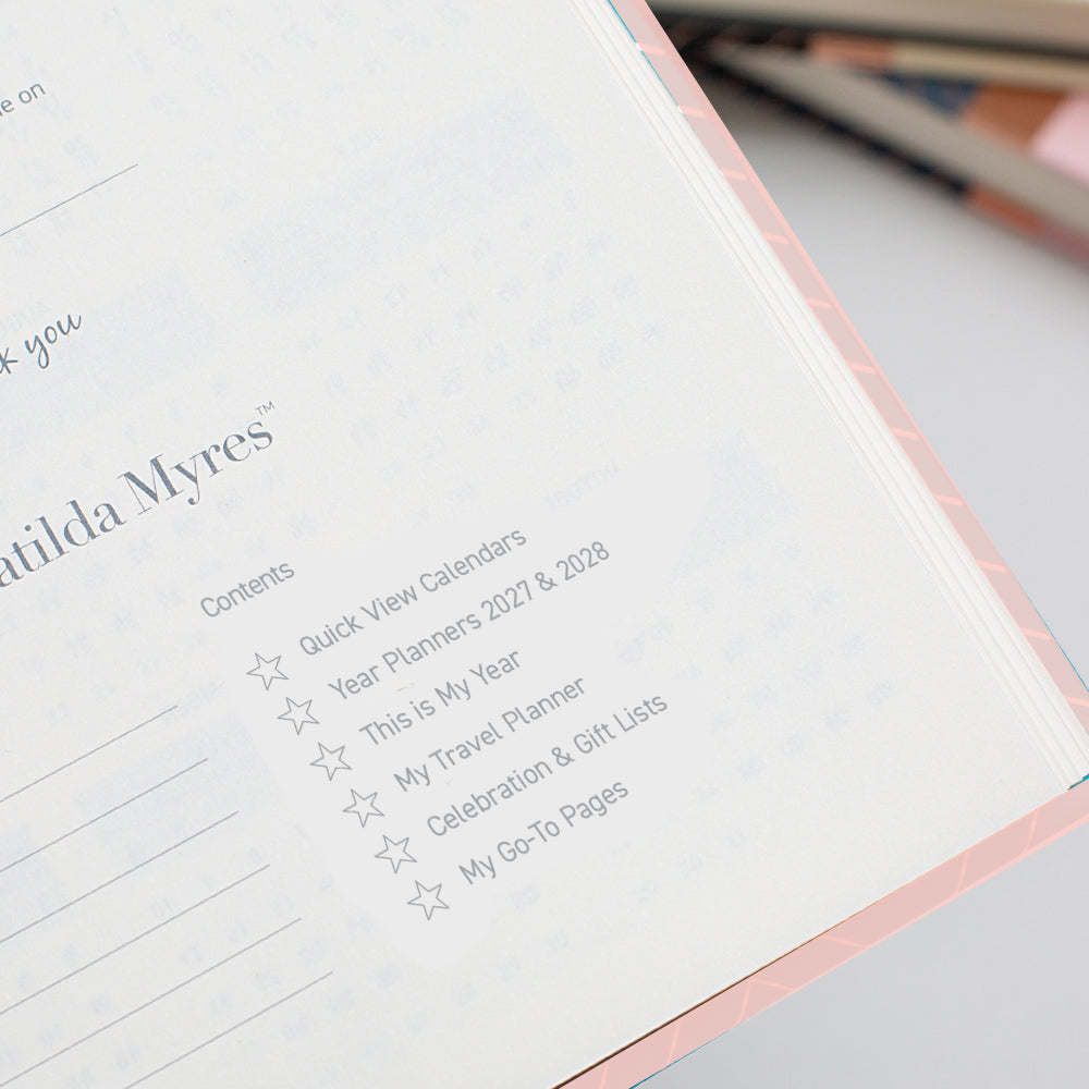 Matilda Myres | 2027 Diary - A5 Daily Planner with Rose Gold Wiro | Day-to-Page
