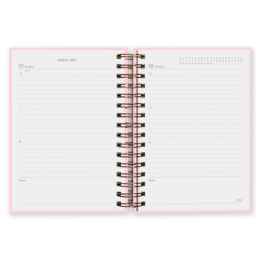 Matilda Myres | 2027 Diary - A5 Daily Planner with Rose Gold Wiro | Day-to-Page