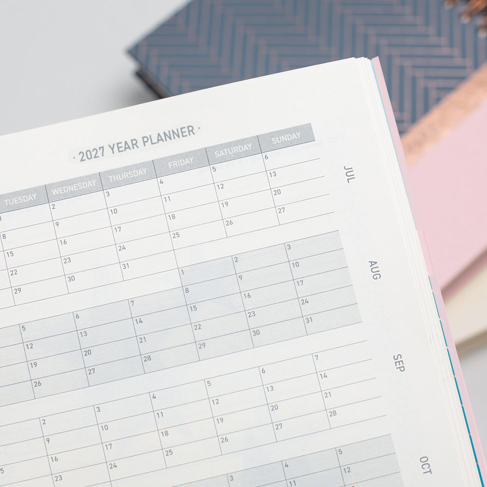 Matilda Myres | 2027 Diary - A5 Daily Planner with Rose Gold Wiro | Day-to-Page