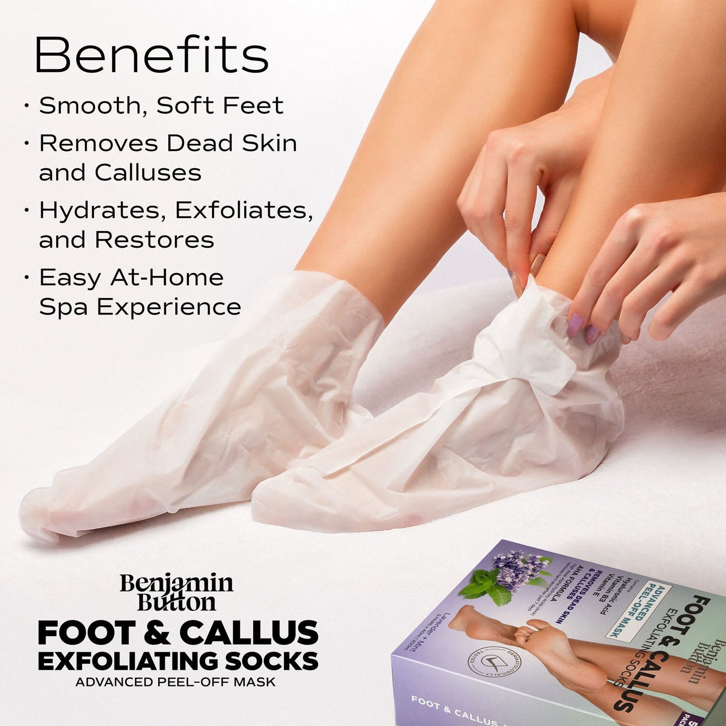 Exfoliating Foot Peel Mask – AHA Foot Peeling Mask – 5 Pack