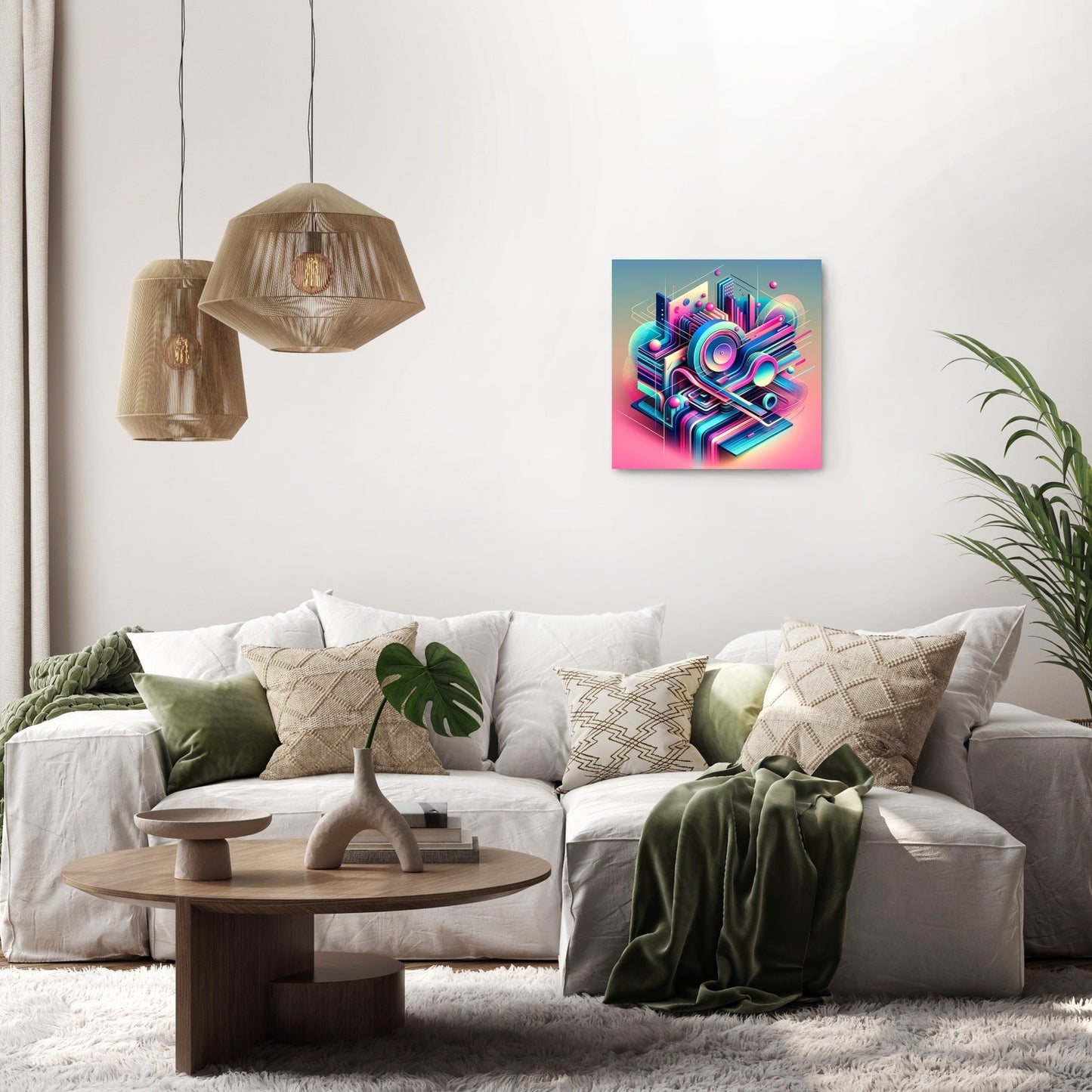 A Neon Abstract Symphony Canvas