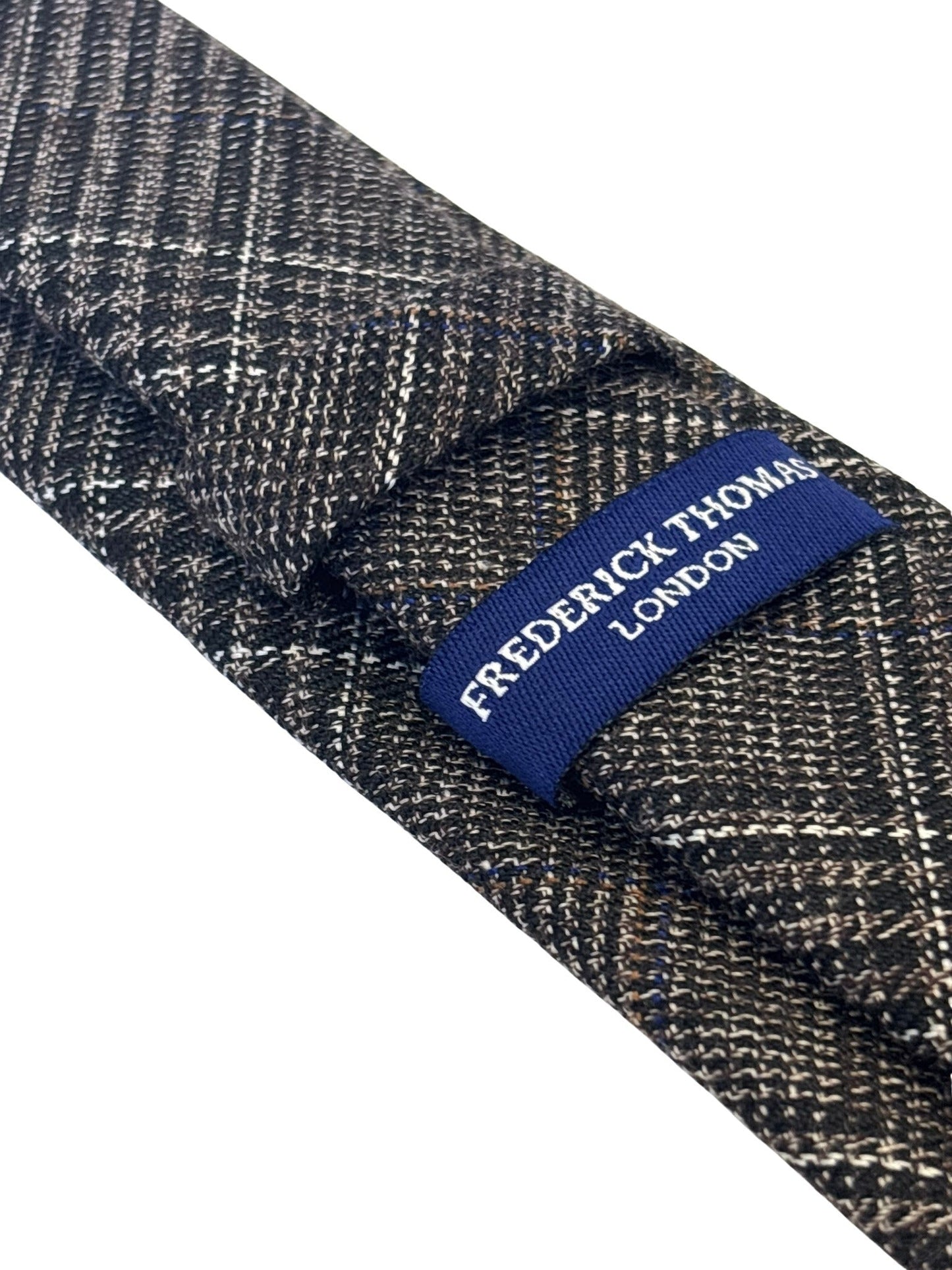 chestnut check tweed wool tie