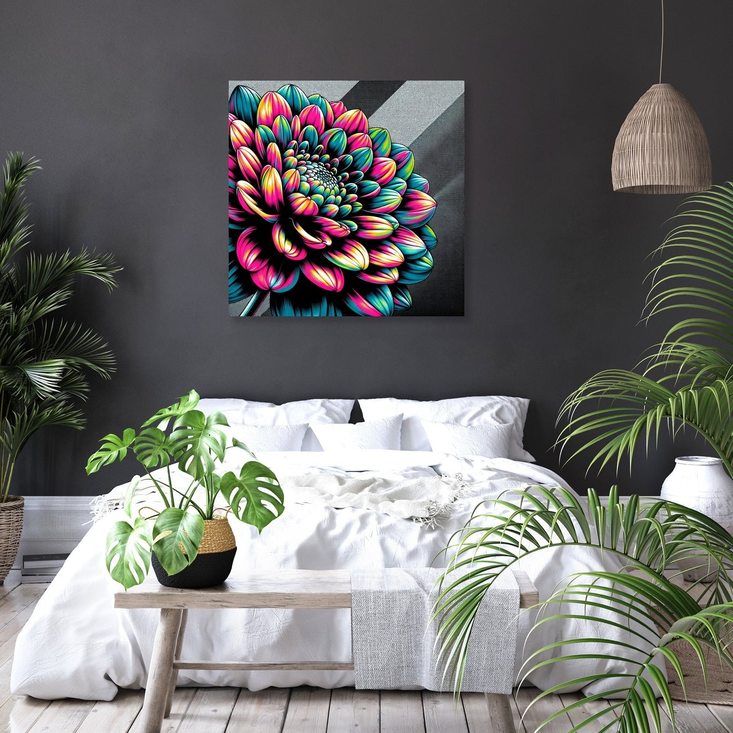 Neon Bloom Essence Canvas