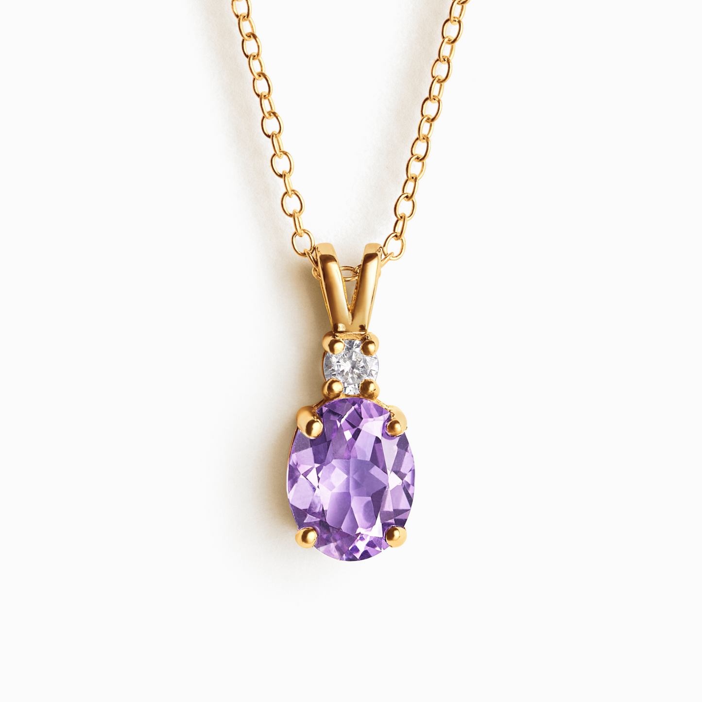 Lavender Amethyst Pendant Necklace in 18k Gold Vermeil