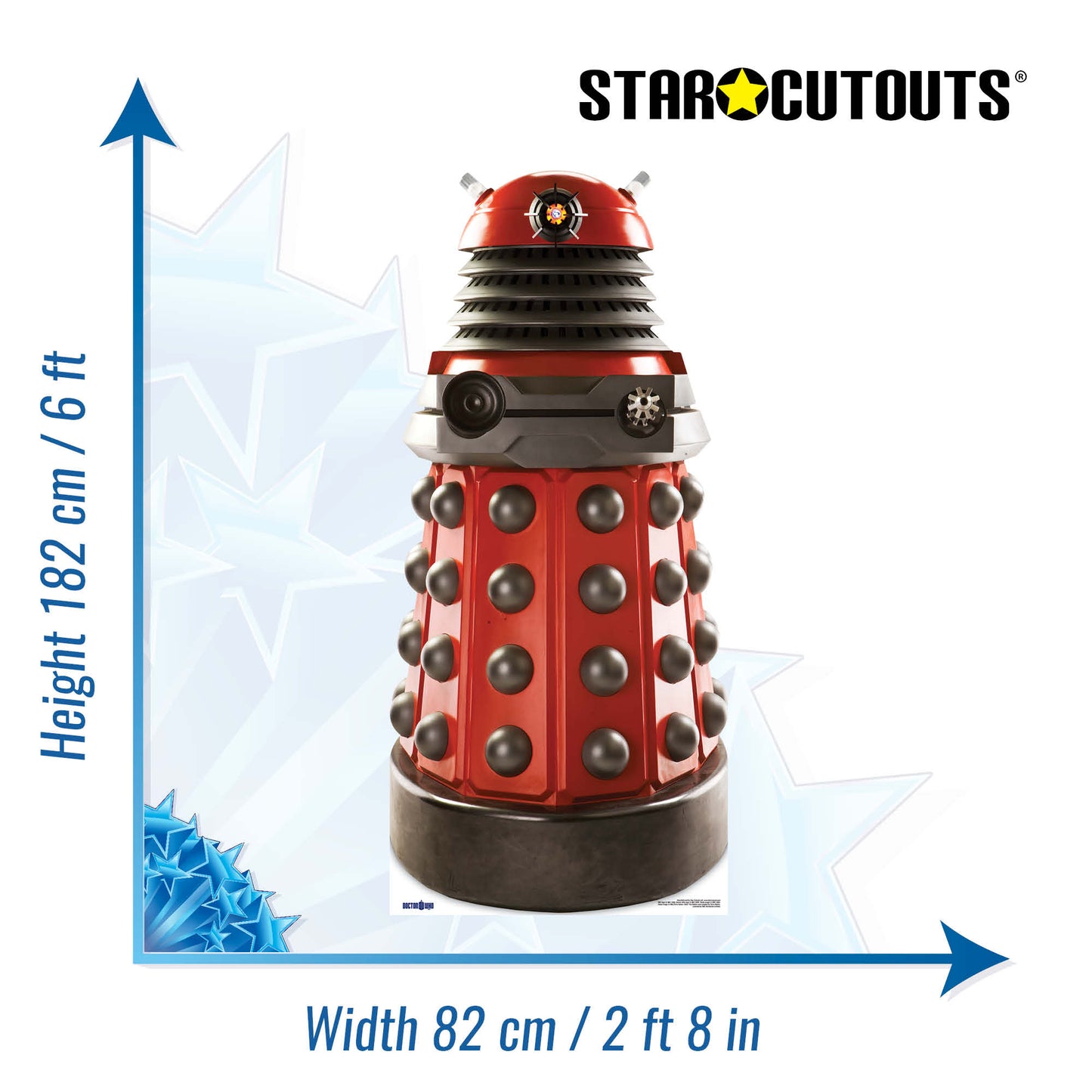 SC204 Dalek Drone Red Cardboard Cut Out Height 182cm