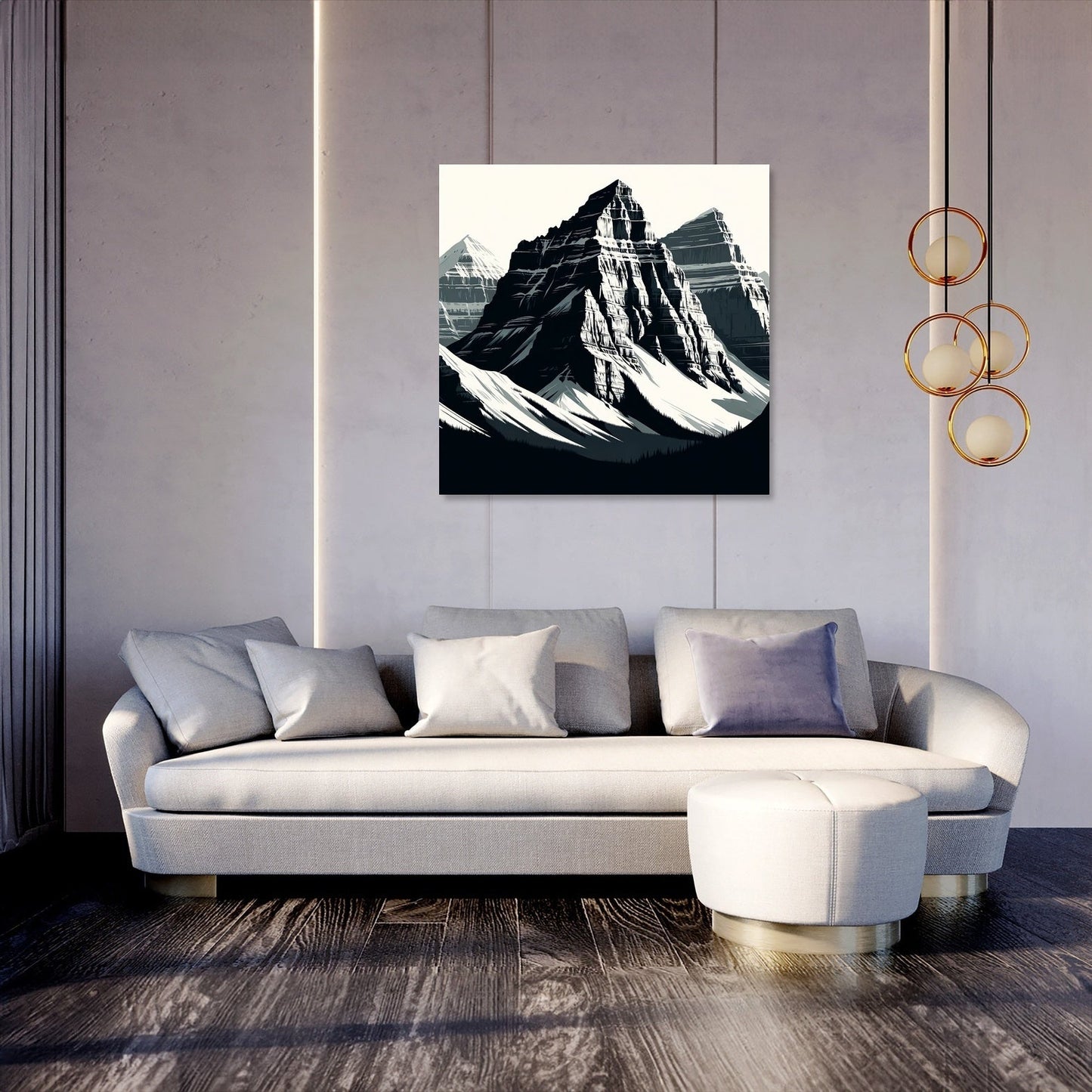 Rockies Modernist Monochrome Canvas