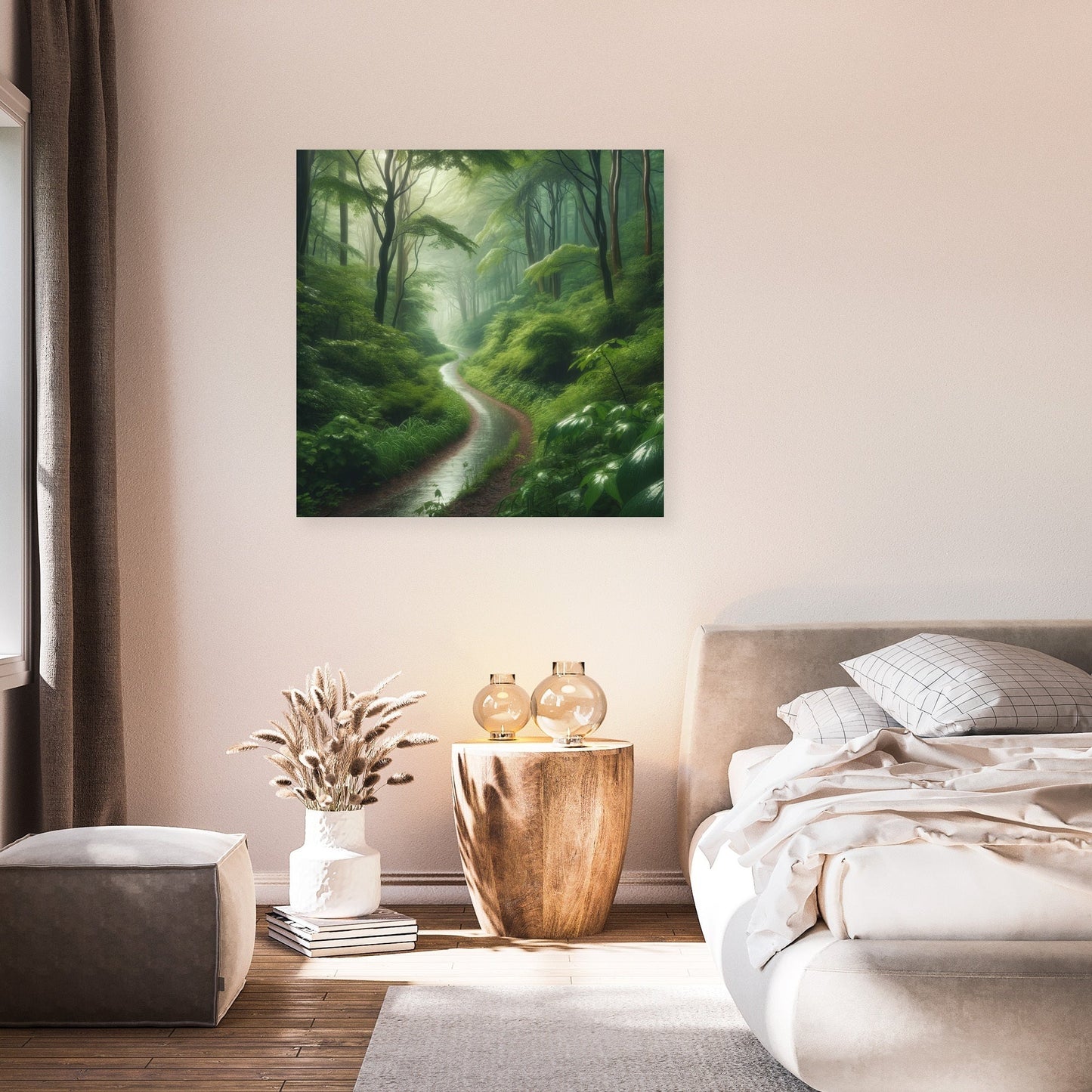 Rainy Forest Pathway Canvas