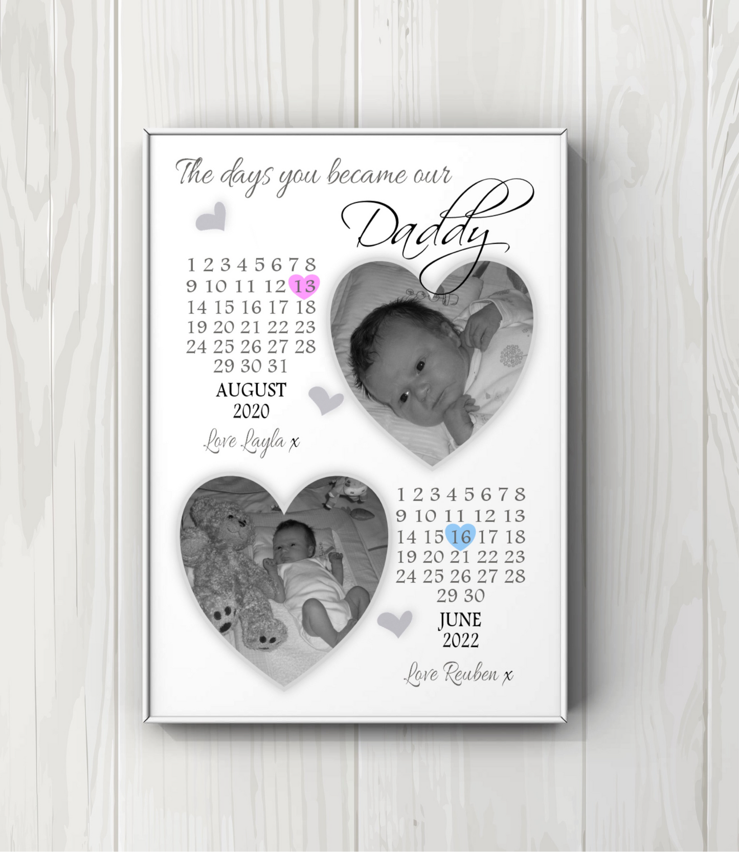 Personalised Gifts for Daddy - The days you became our Daddy Print