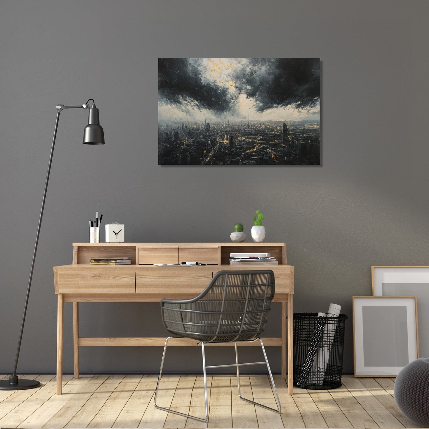 Shadowed Cityscape Canvas