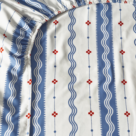 Etta Organic Cotton Fitted Sheet – Indigo