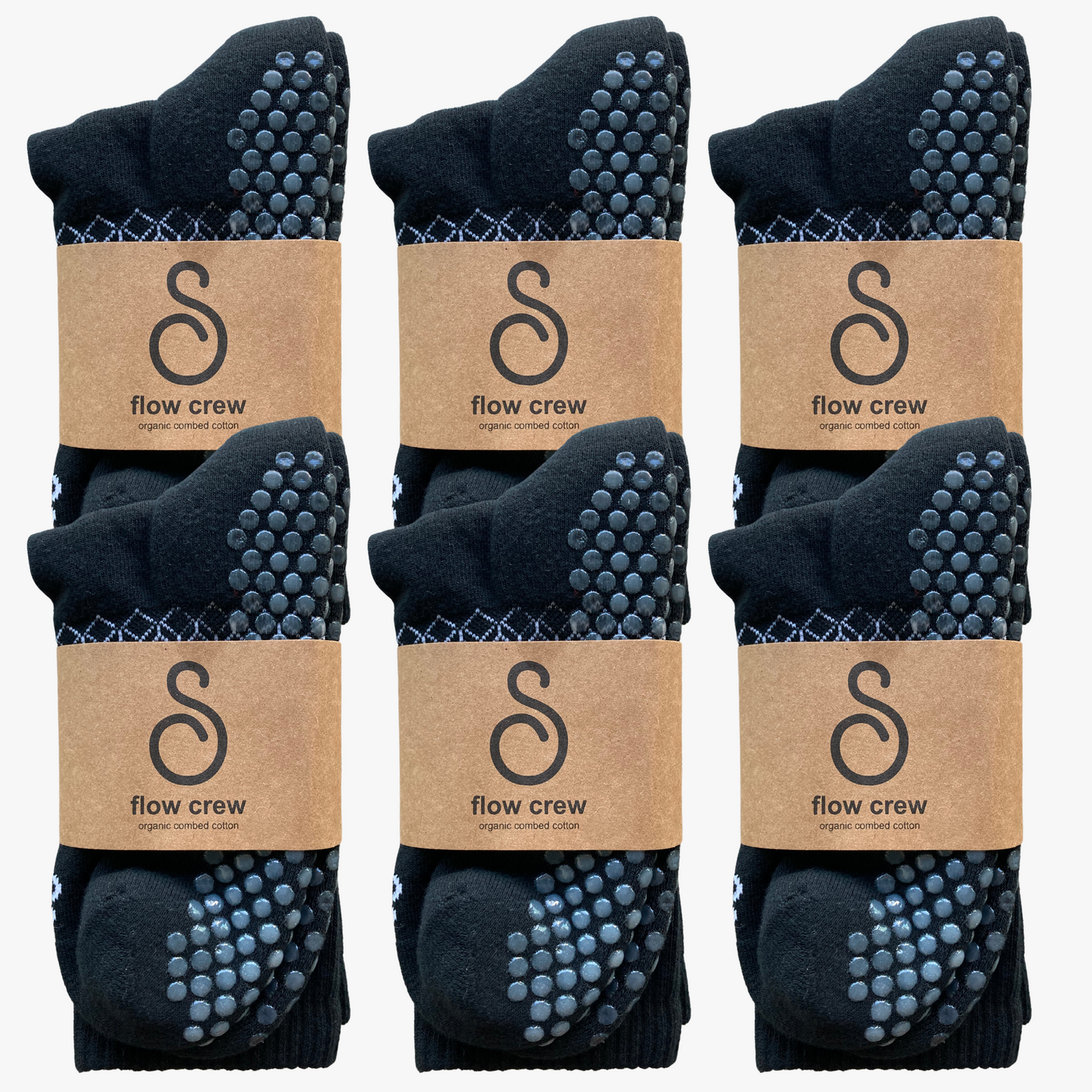 grip socks (crew / mid-calf) - organic combed cotton