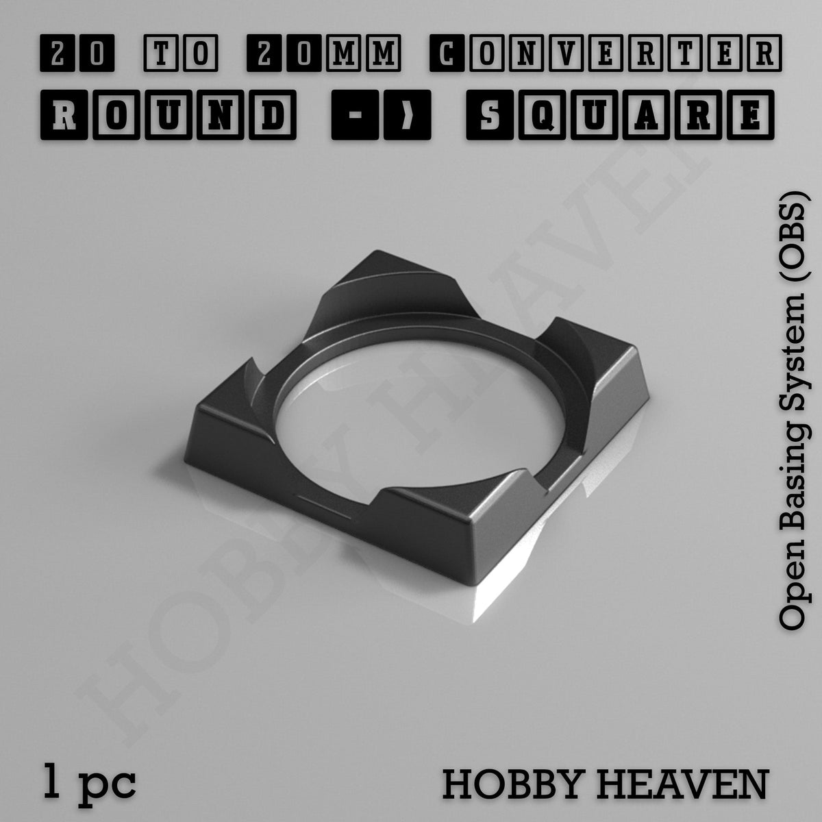 Round to Square Bases Shape and Size Converters 3d Print Full Range
