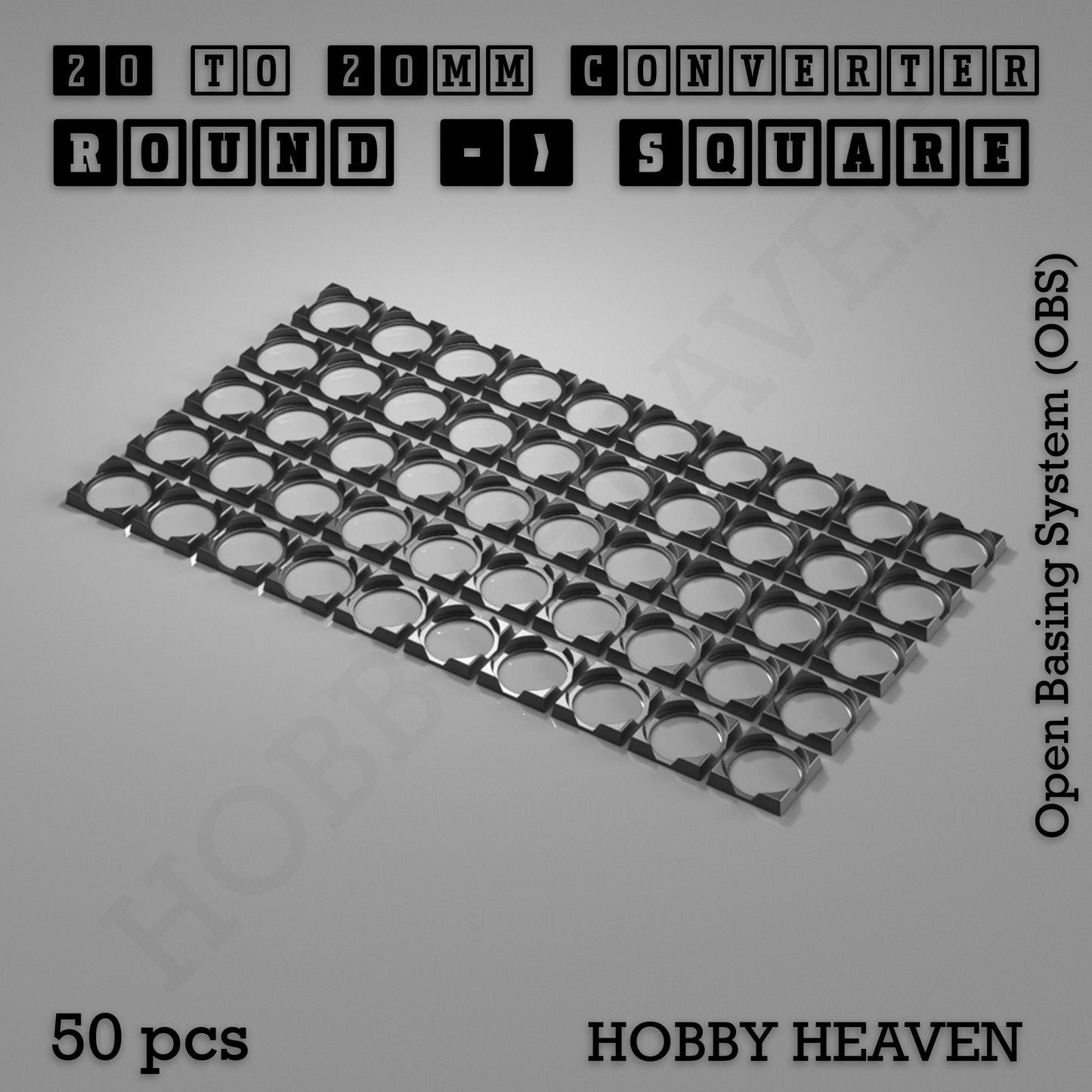 Round to Square Bases Shape and Size Converters 3d Print Full Range