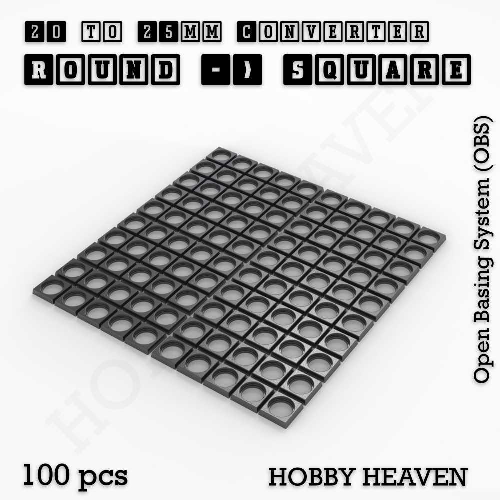 Round to Square Bases Shape and Size Converters 3d Print Full Range