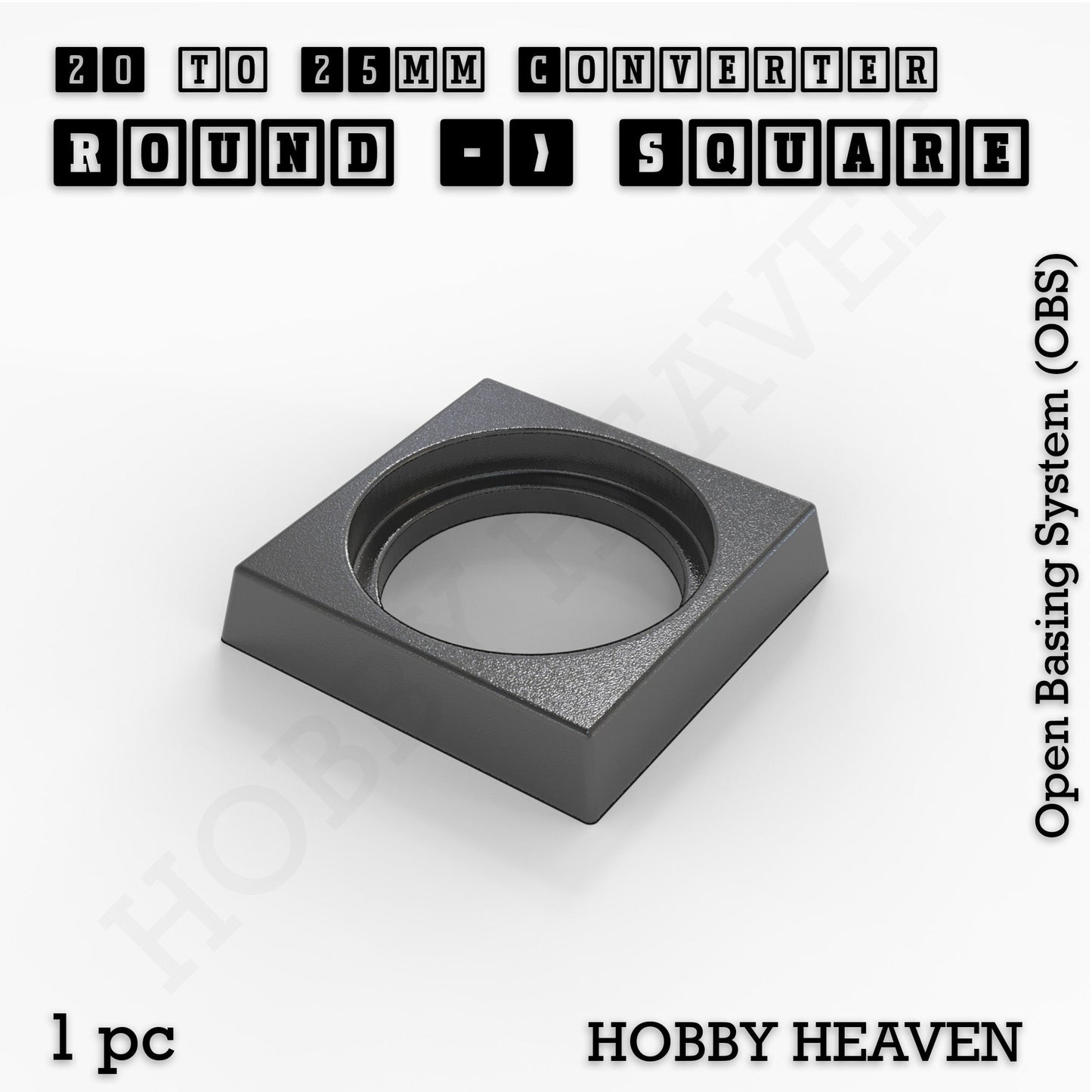 Round to Square Bases Shape and Size Converters 3d Print Full Range