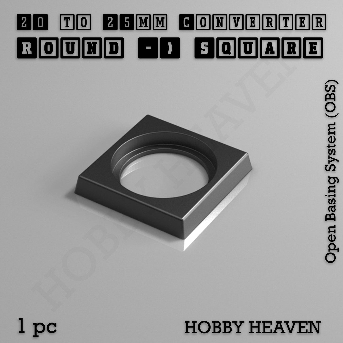 Round to Square Bases Shape and Size Converters 3d Print Full Range