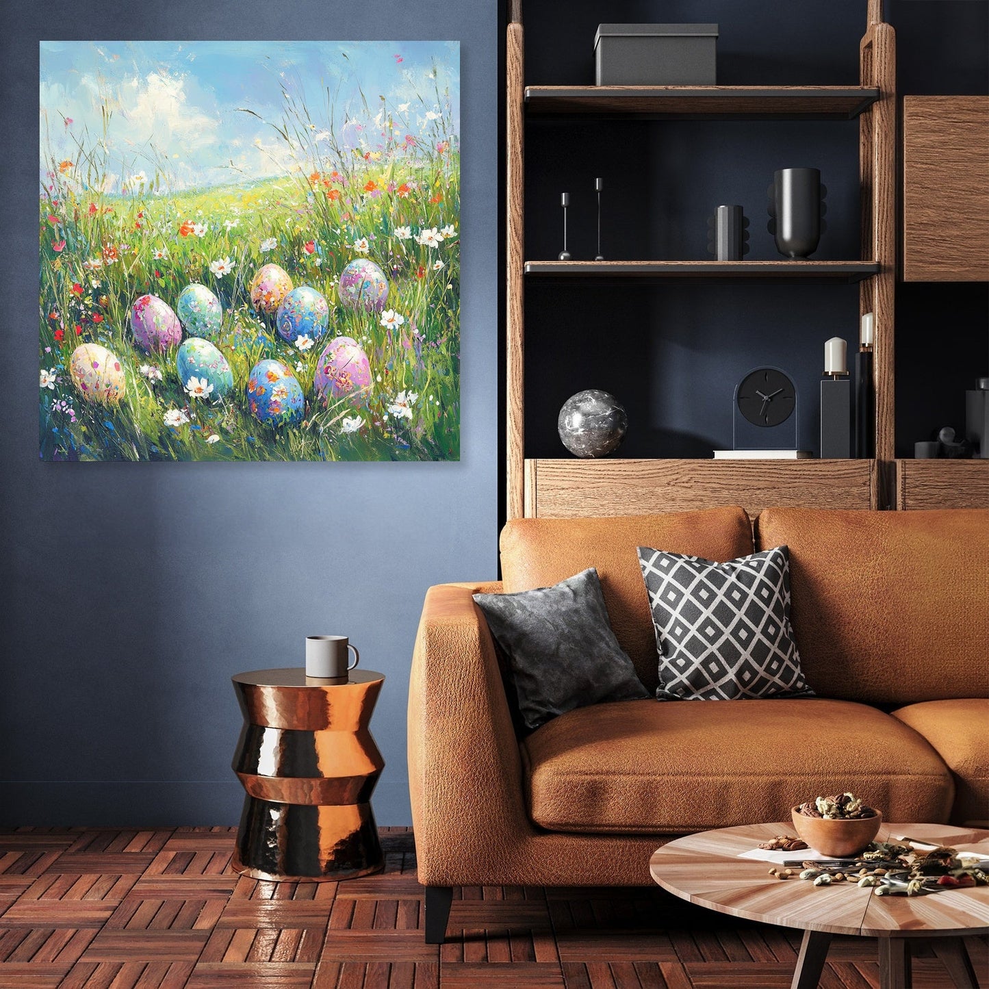 Painted Eggs Meadow Canvas